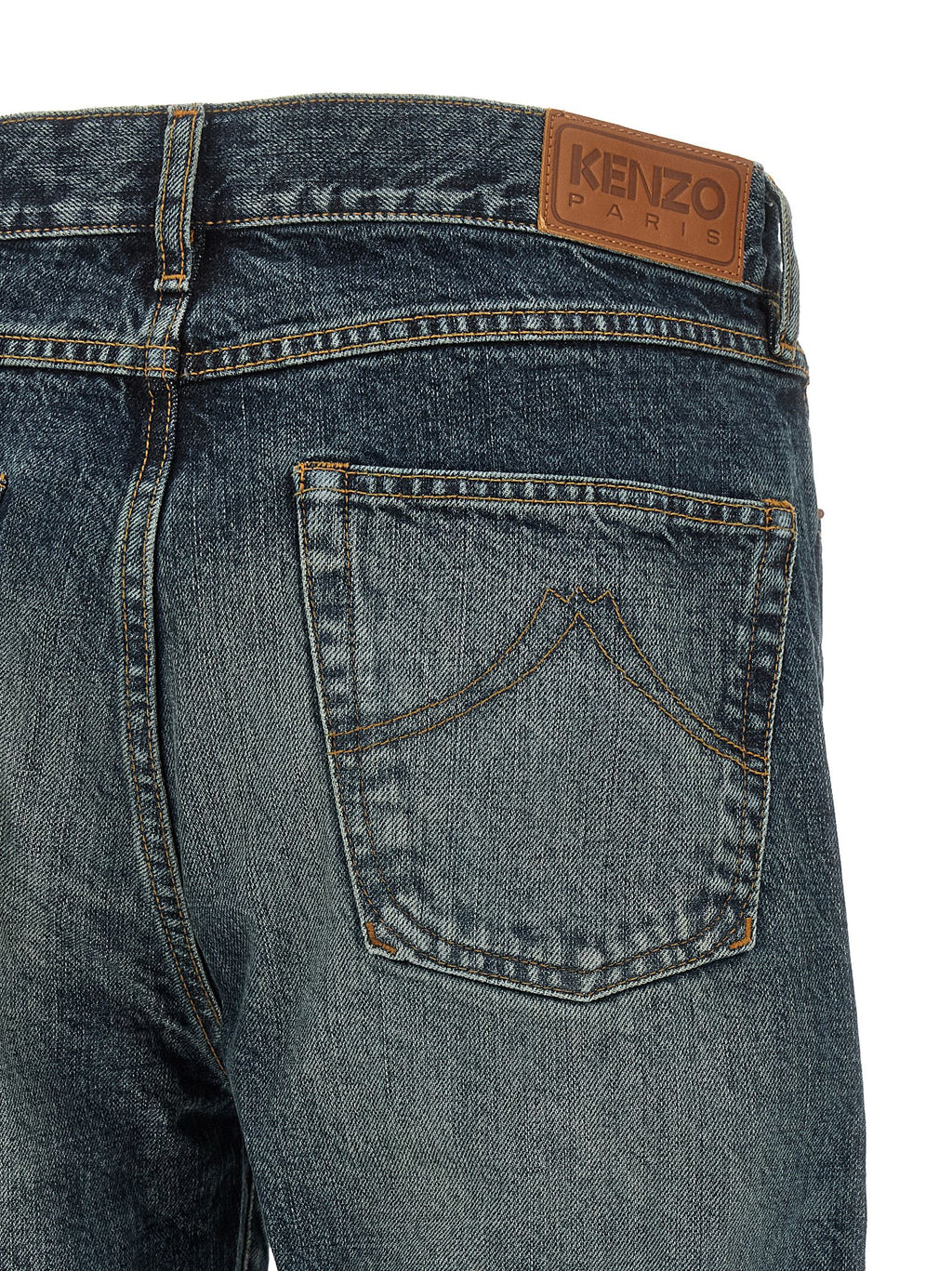 Kenzo Blue Cotton Straight-Leg Jeans