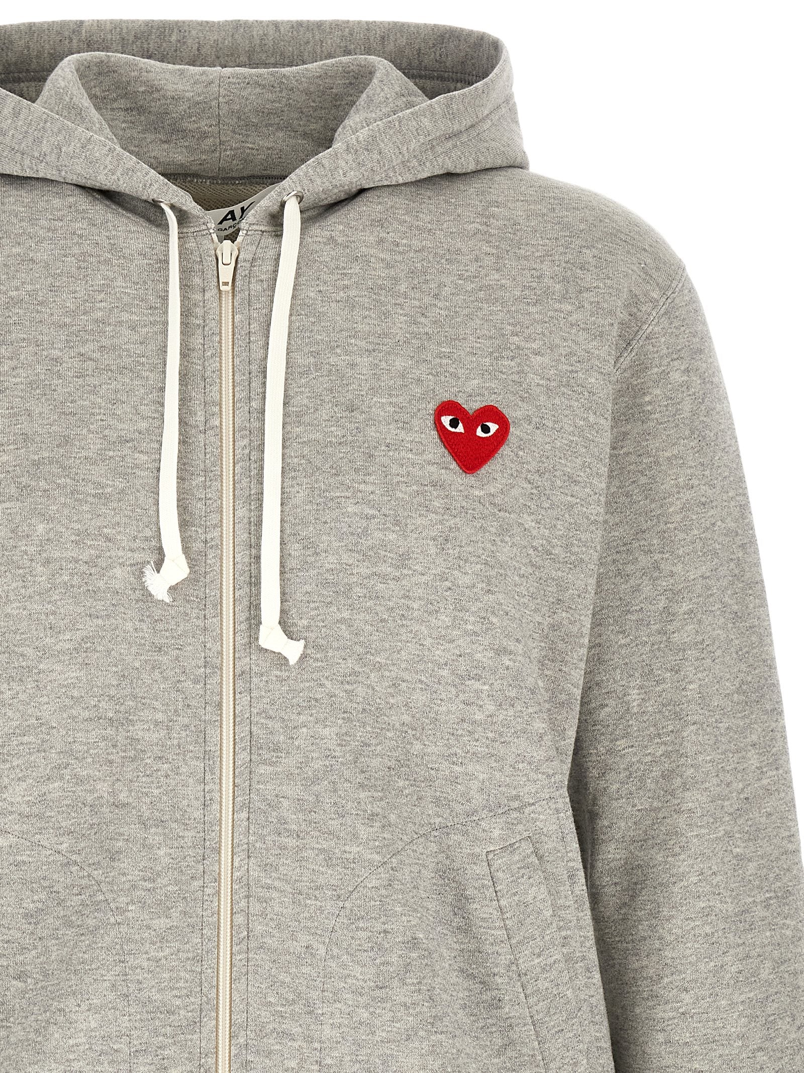 Comme Des Garçons Play Gray Cotton Cardigan