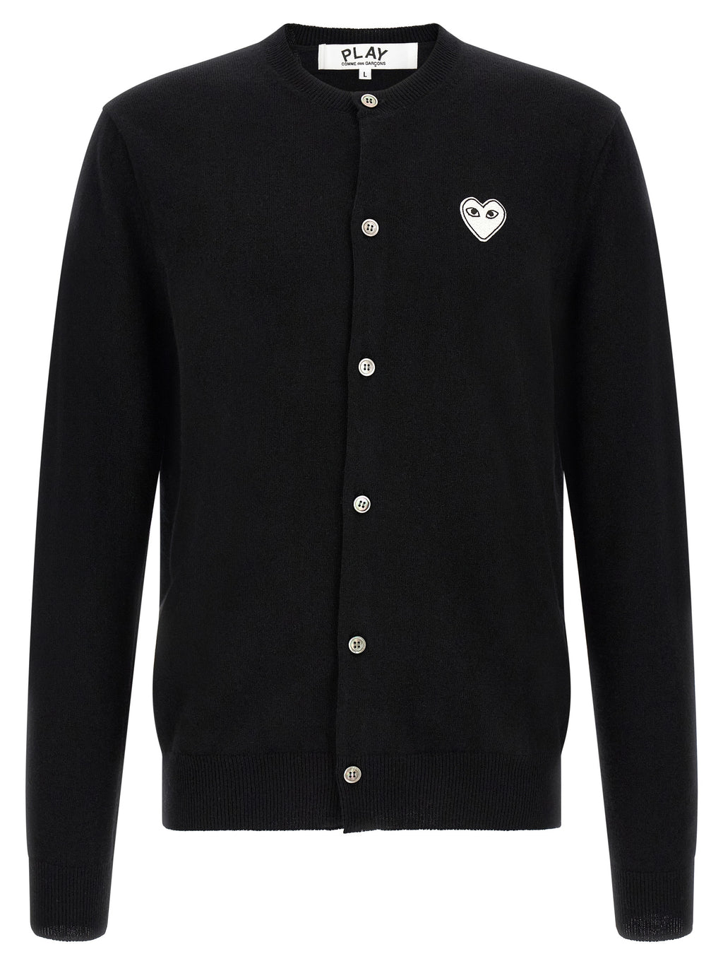 Comme Des Garçons Play Black Wool Cardigan