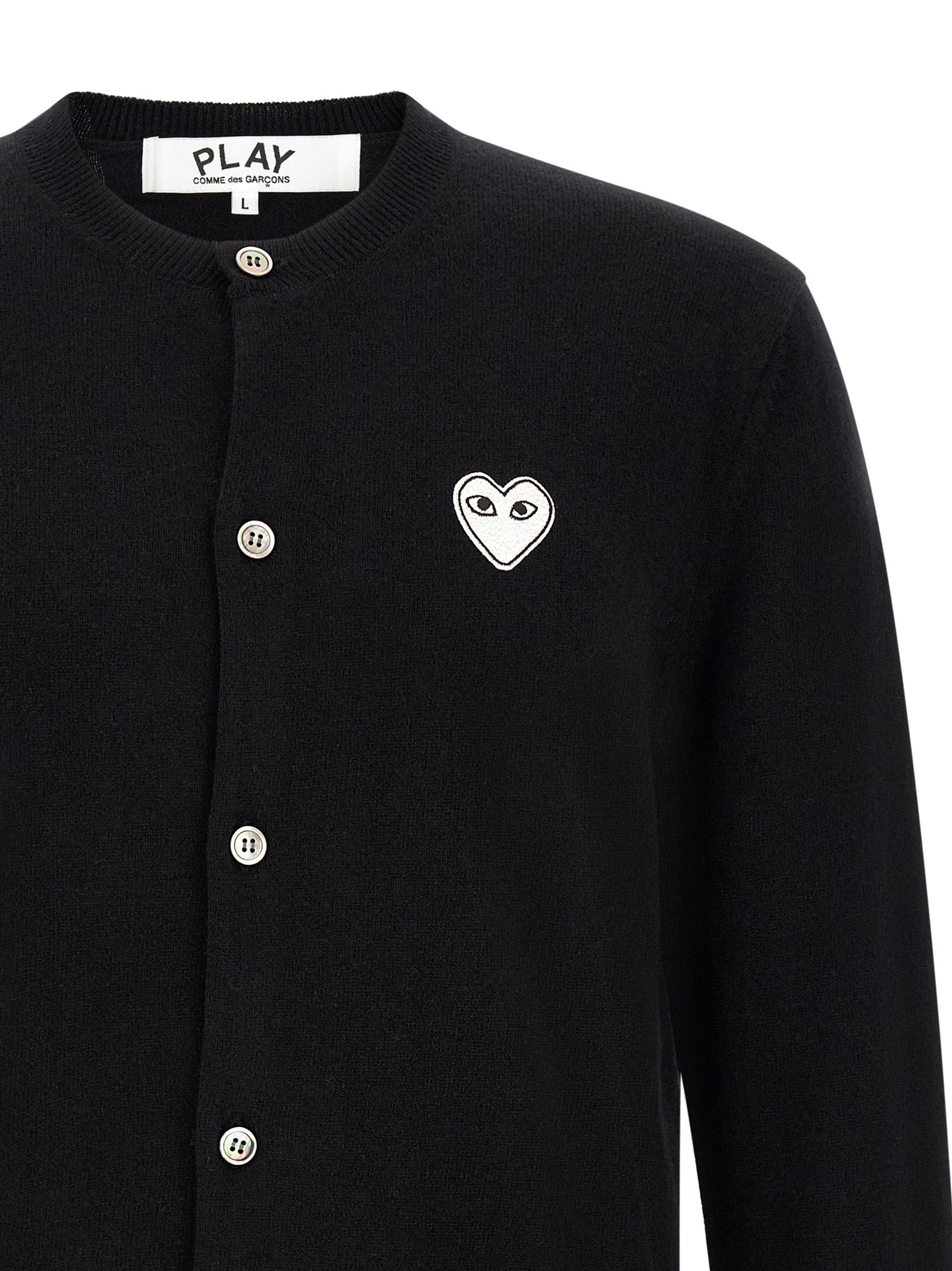 Comme Des Garçons Play Black Wool Cardigan