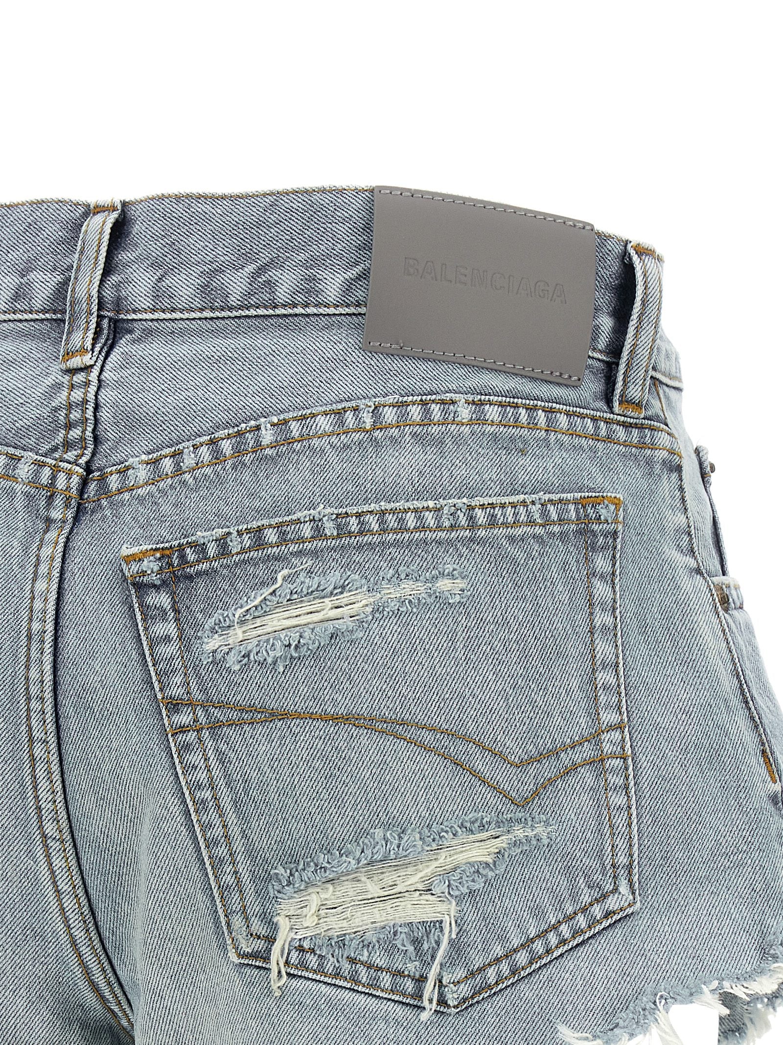 Balenciaga Blue Cotton Bermuda Shorts