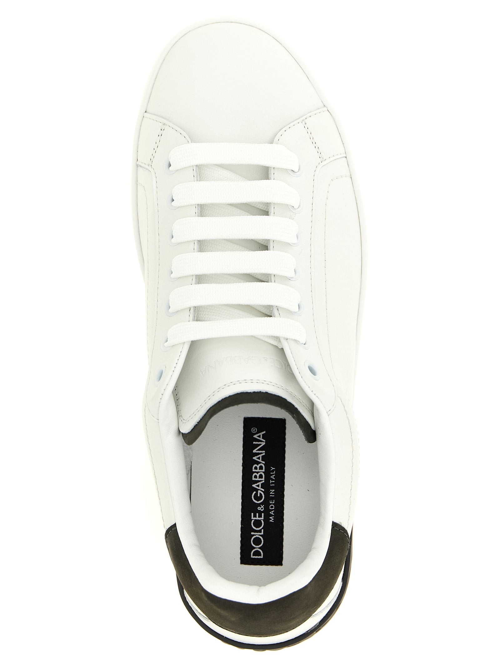 Dolce & Gabbana White Calfskin Low Top Sneakers