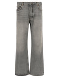 Off-White Gray Cotton Relaxed Fit Jeans