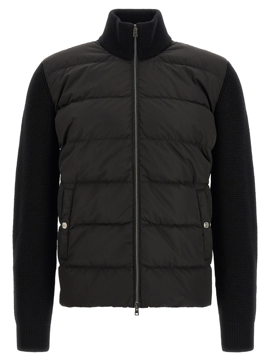 Herno Black Wool Full-Length Jacket