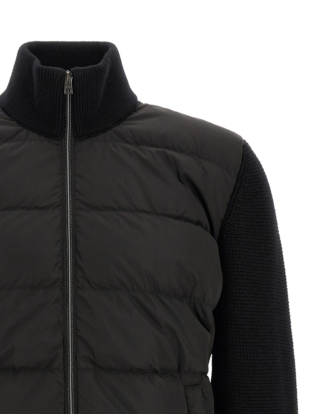 Herno Black Wool Full-Length Jacket