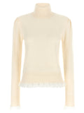 Ganni White Merino Wool Cardigan