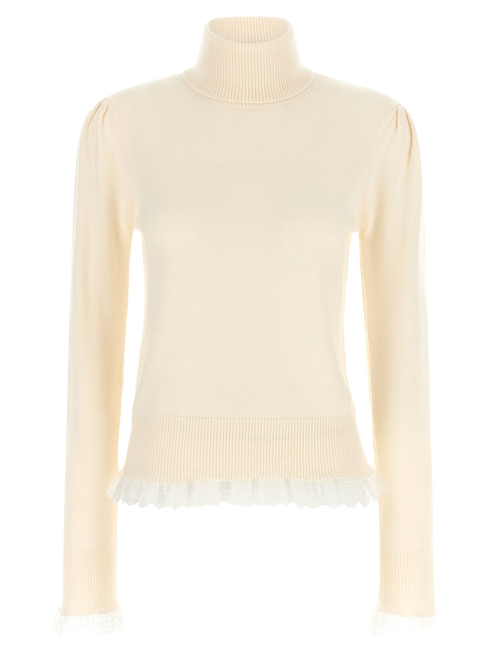 Ganni White Merino Wool Cardigan