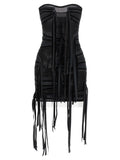 The Attico Black Polyamide Short Dress