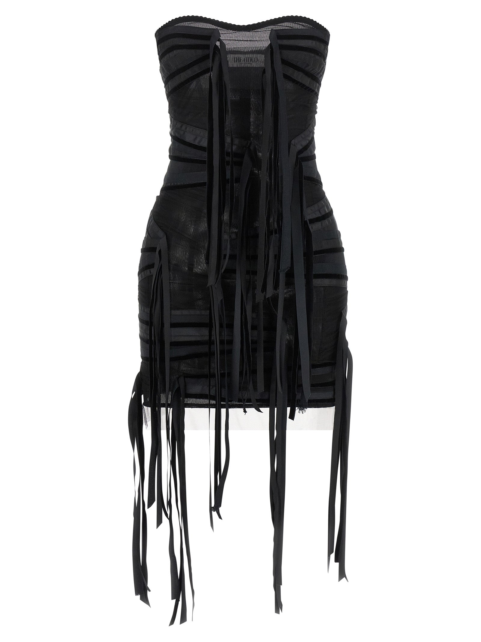 The Attico Black Polyamide Short Dress