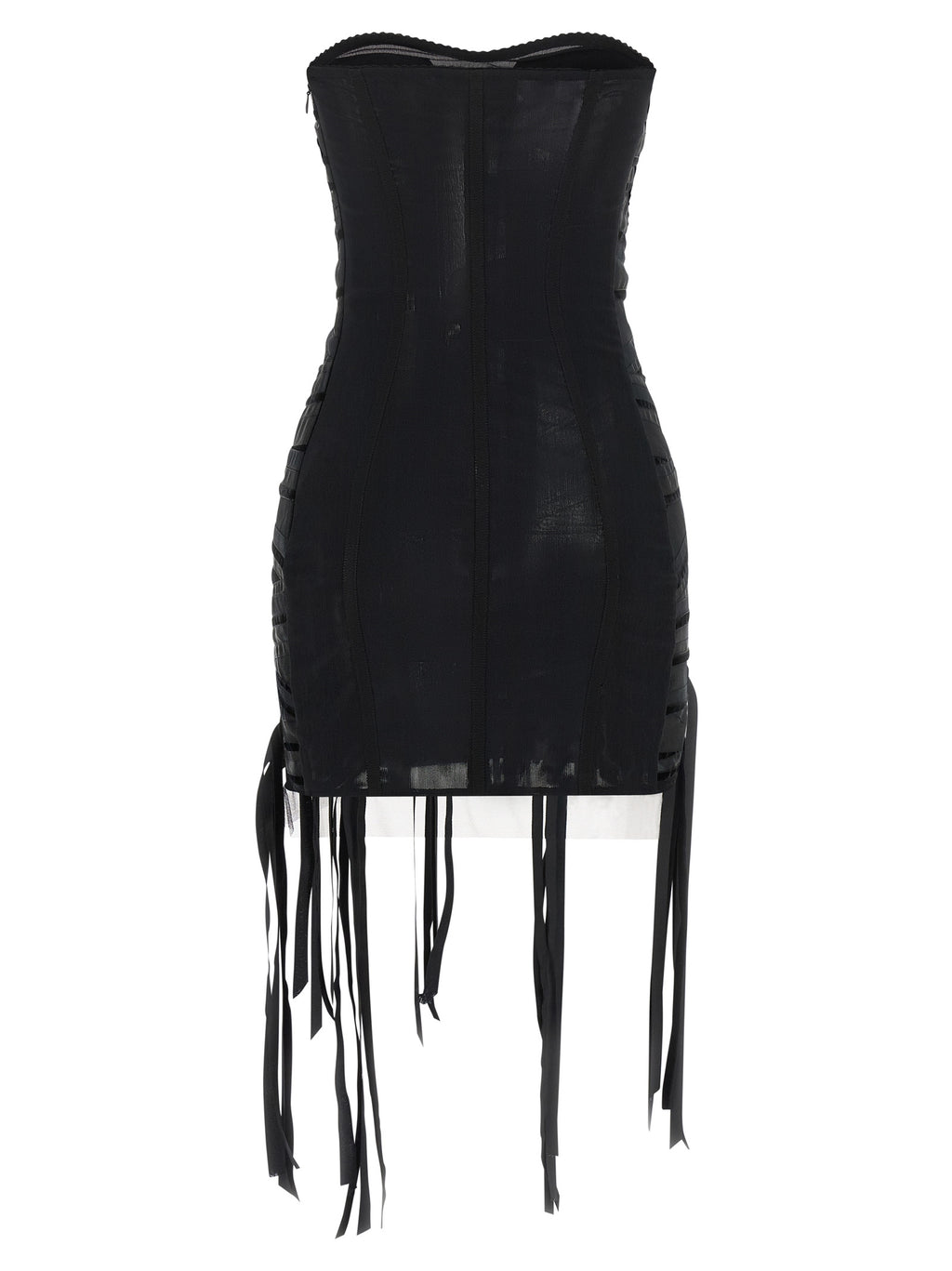 The Attico Black Polyamide Short Dress