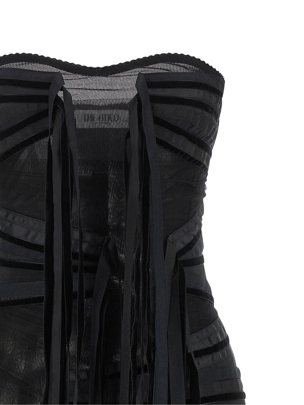 The Attico Black Polyamide Short Dress