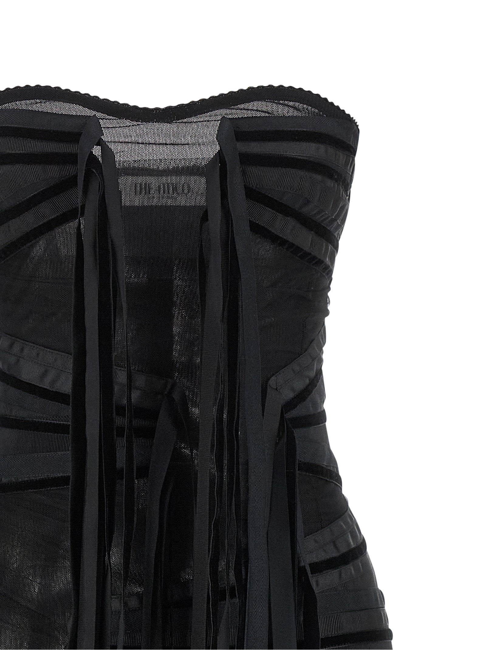 The Attico Black Polyamide Short Dress