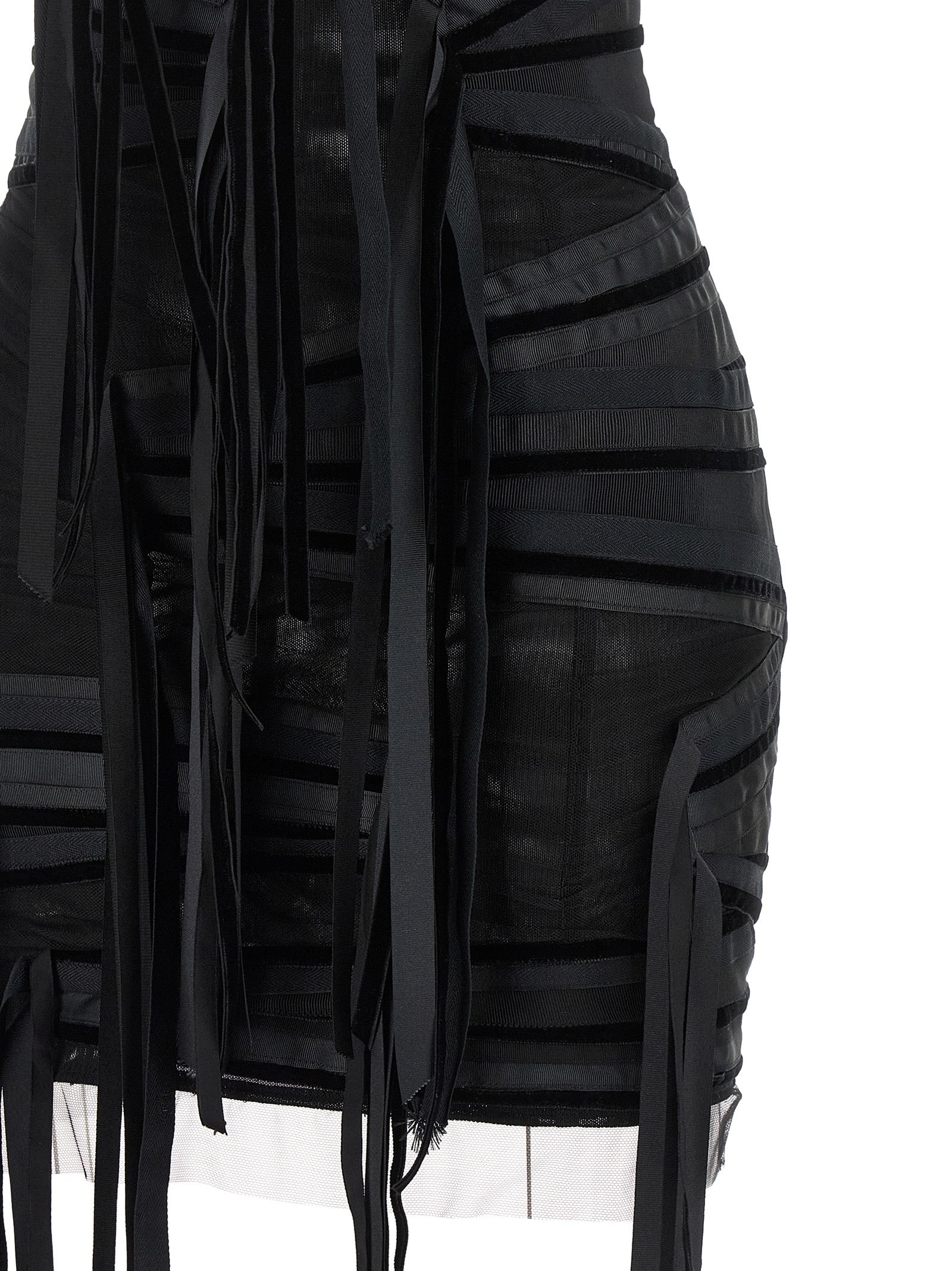 The Attico Black Polyamide Short Dress