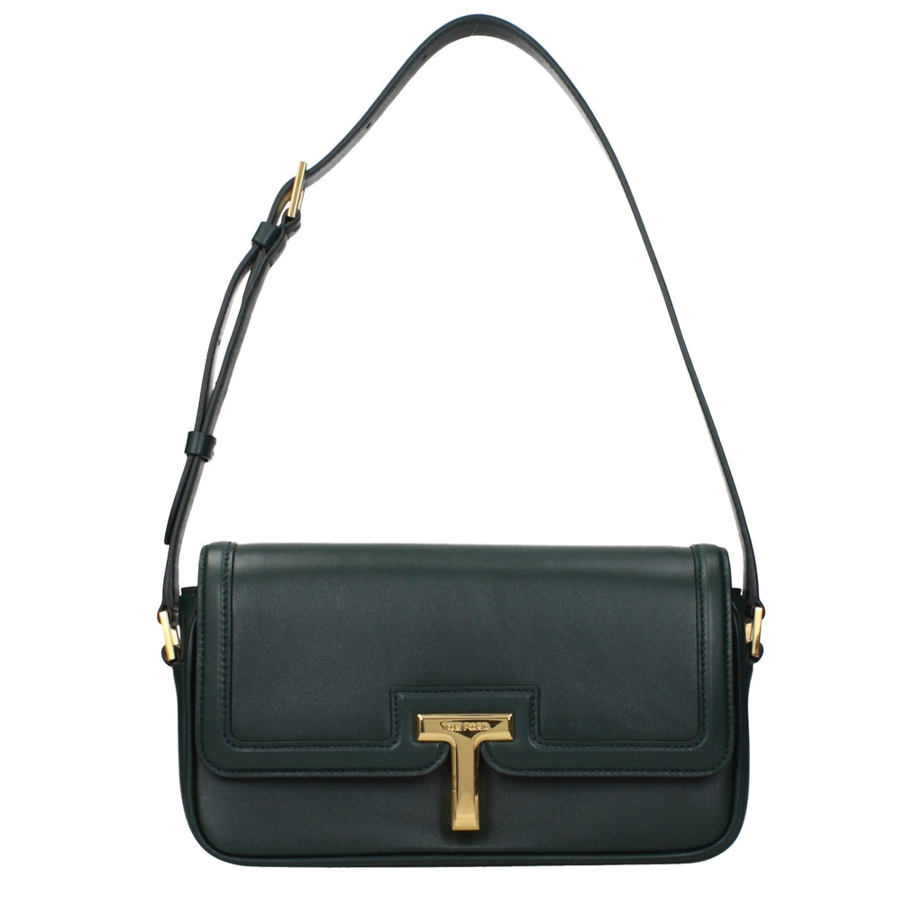 Tom Ford Green Leather Shoulder Bag