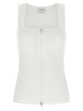 Courrèges White Cotton Sleeveles T-Shirt