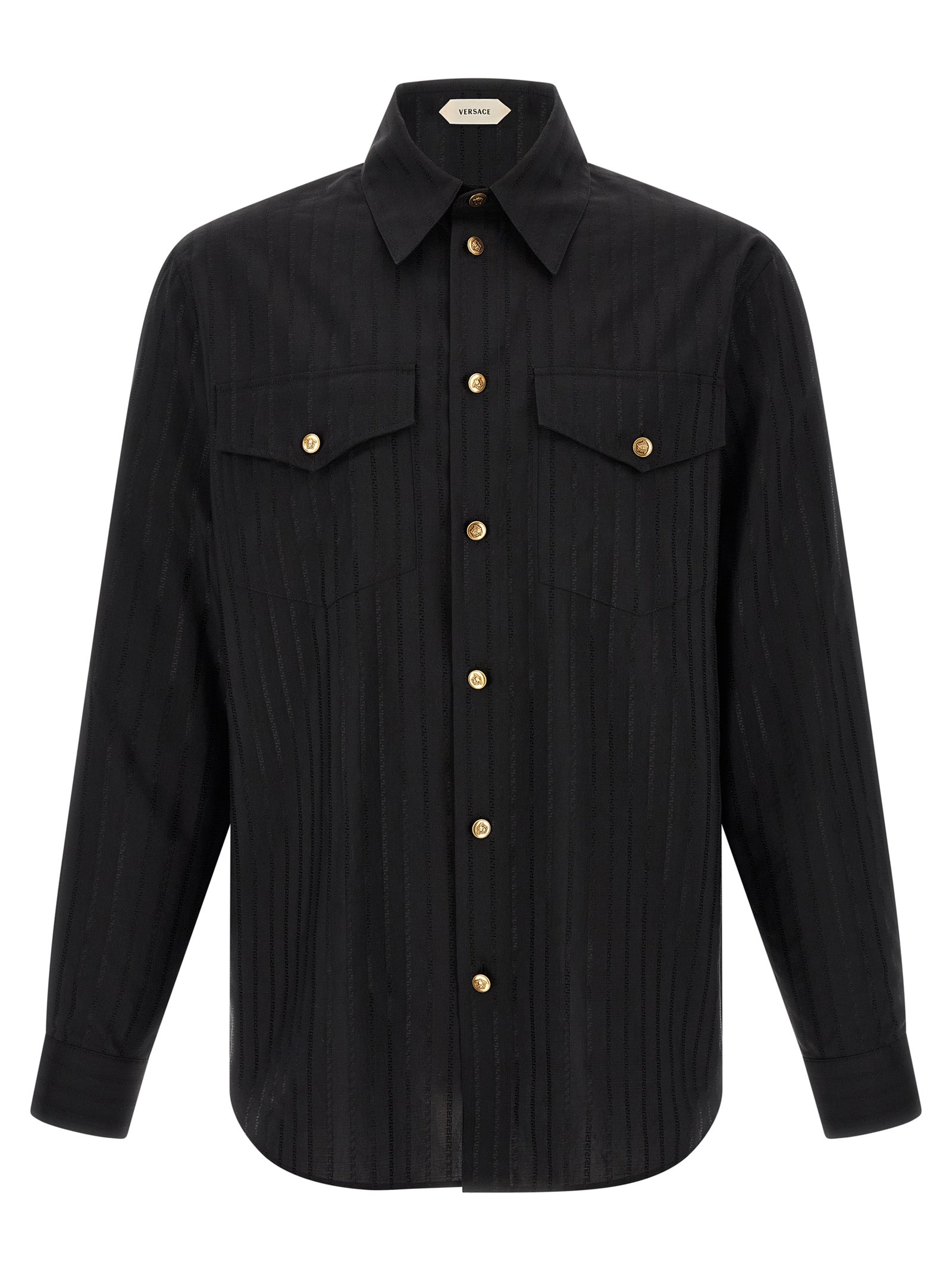 Versace Black Cotton Blouse