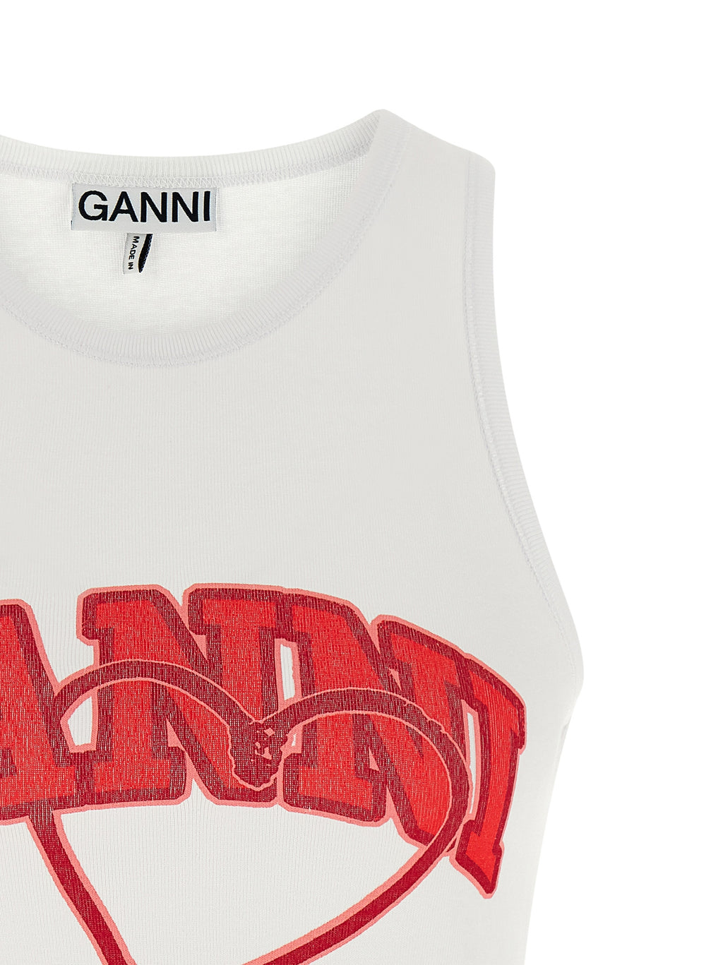 Ganni Red Organic Cotton Tank Tops