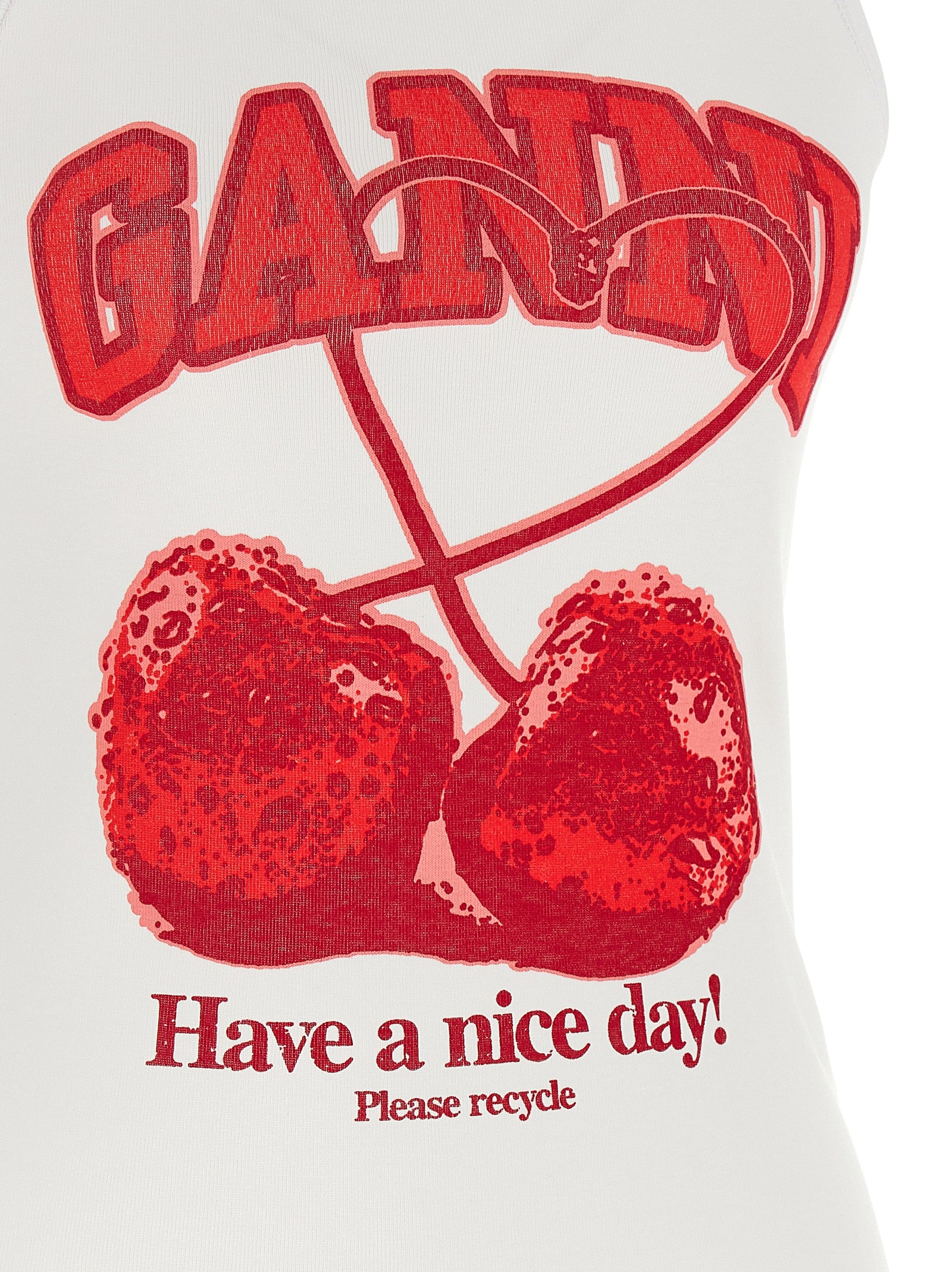 Ganni Red Organic Cotton Tank Tops