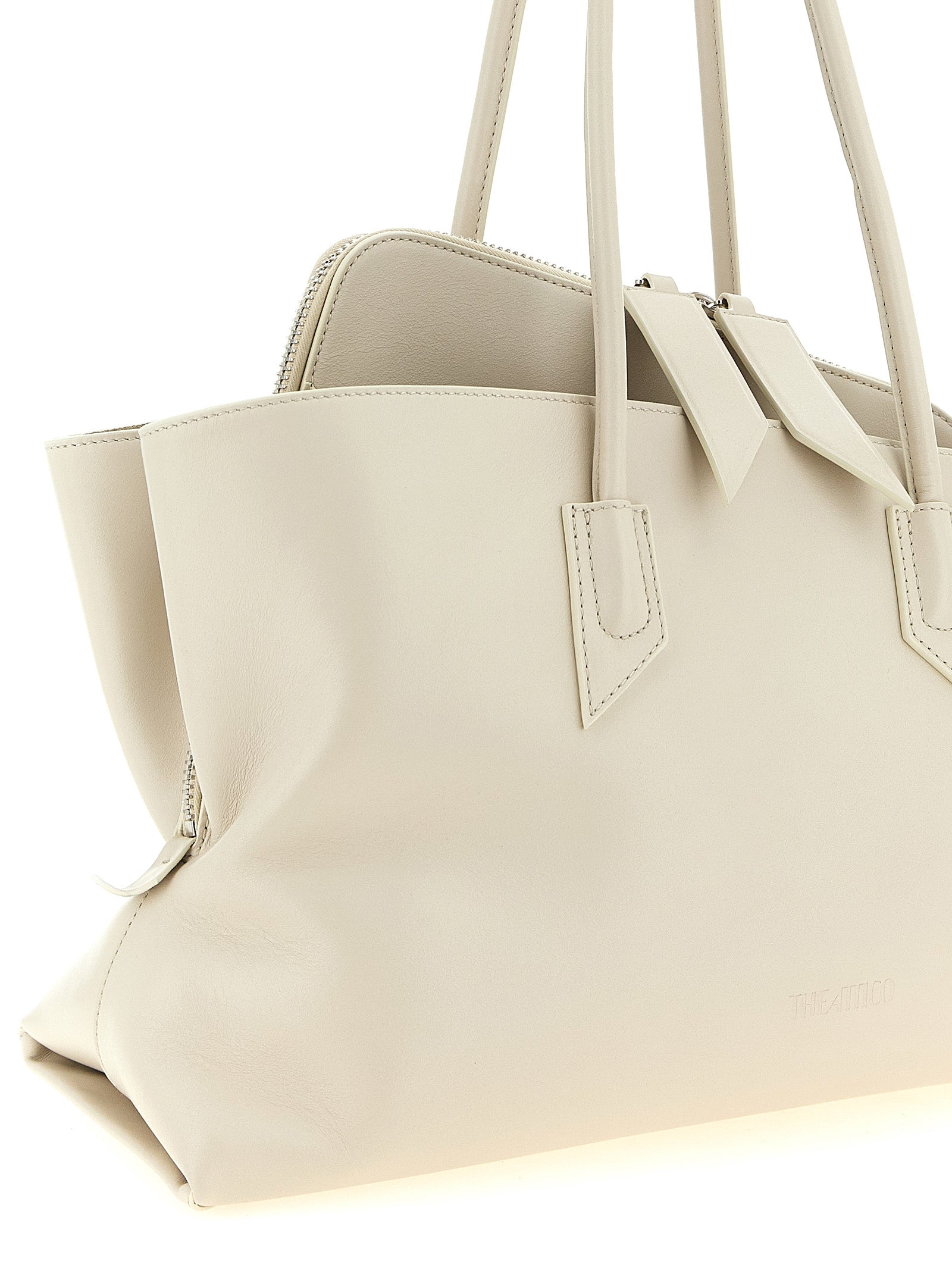 The Attico White Bovine Leather Shoulder Bag