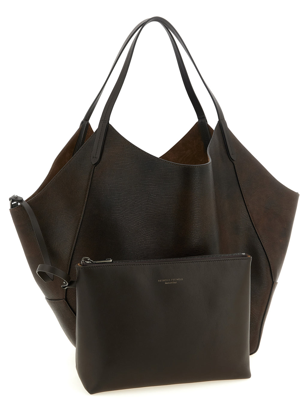 Brunello Cucinelli Brown Calfskin Tote Bag