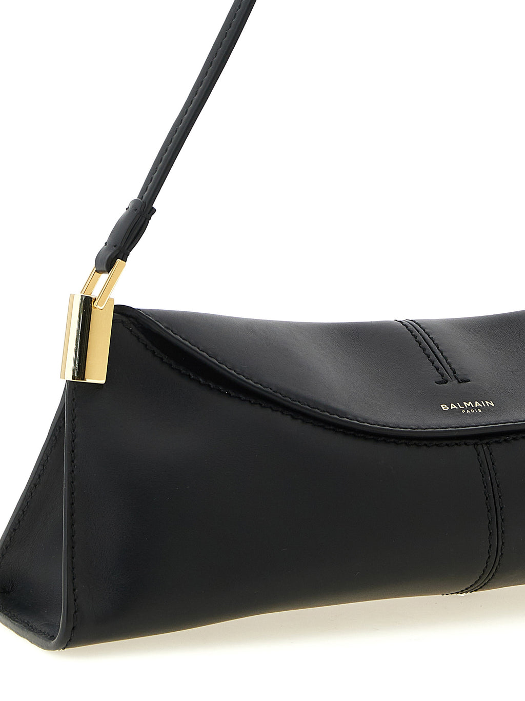 Balmain Black Calfskin Shoulder Bag
