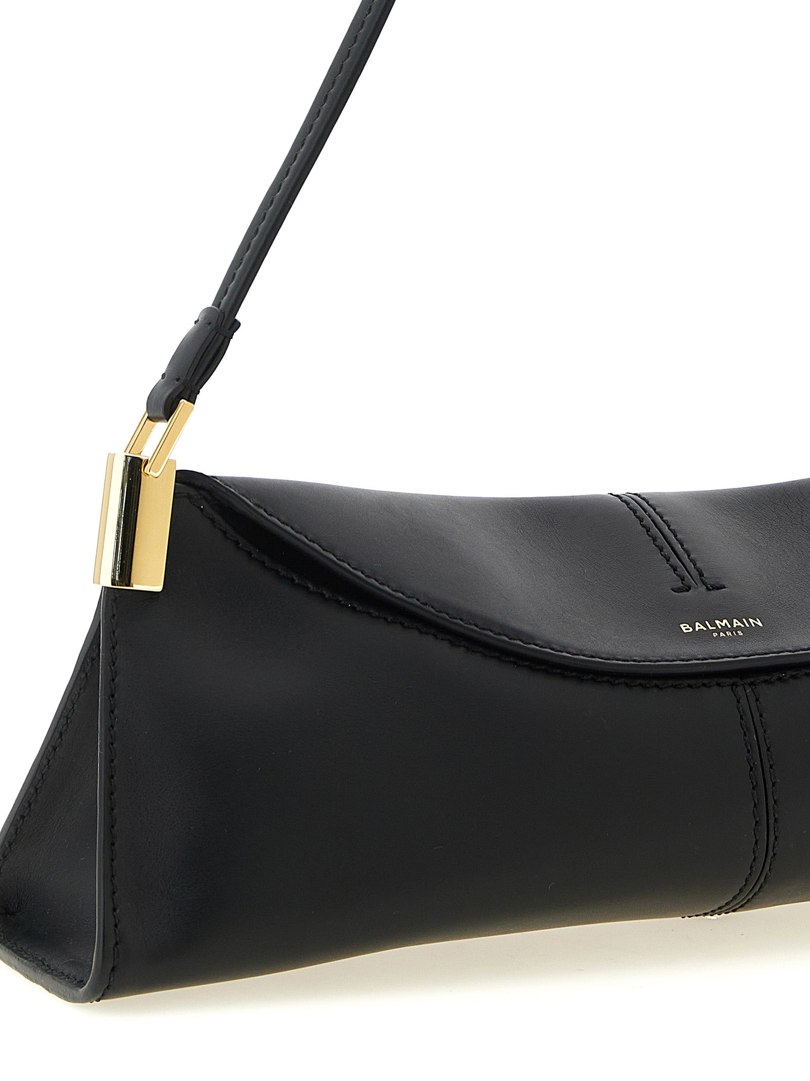 Balmain Black Calfskin Shoulder Bag