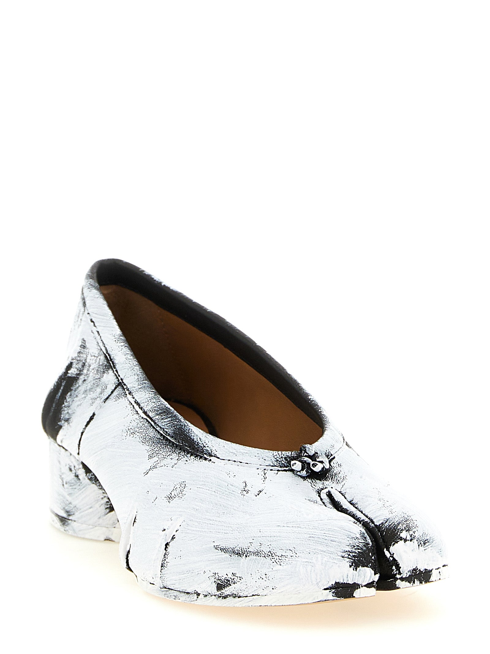 Maison Margiela Bicolor Lambskin Mid Heel Pumps