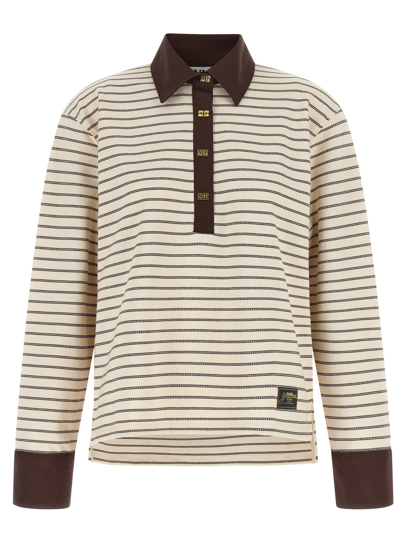 Ganni Brown Cotton Cardigan