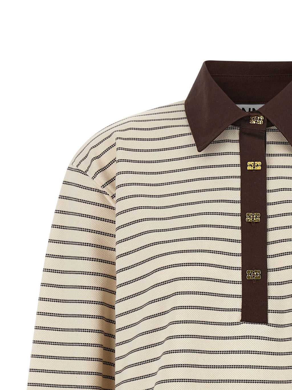 Ganni Brown Cotton Cardigan