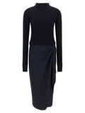 PINKO Blue Polyester Midi Dress