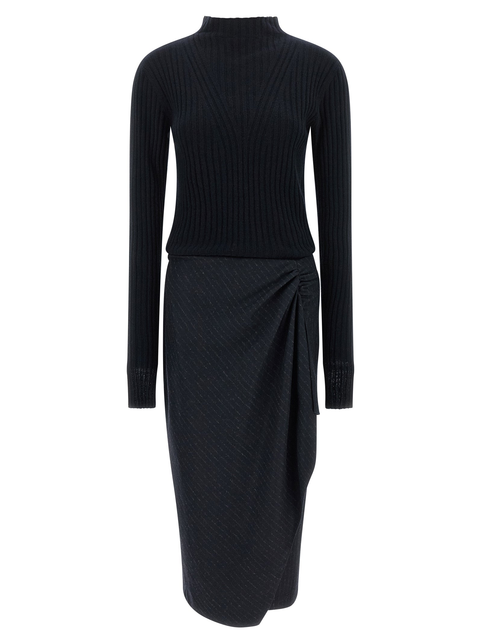 PINKO Blue Polyester Midi Dress