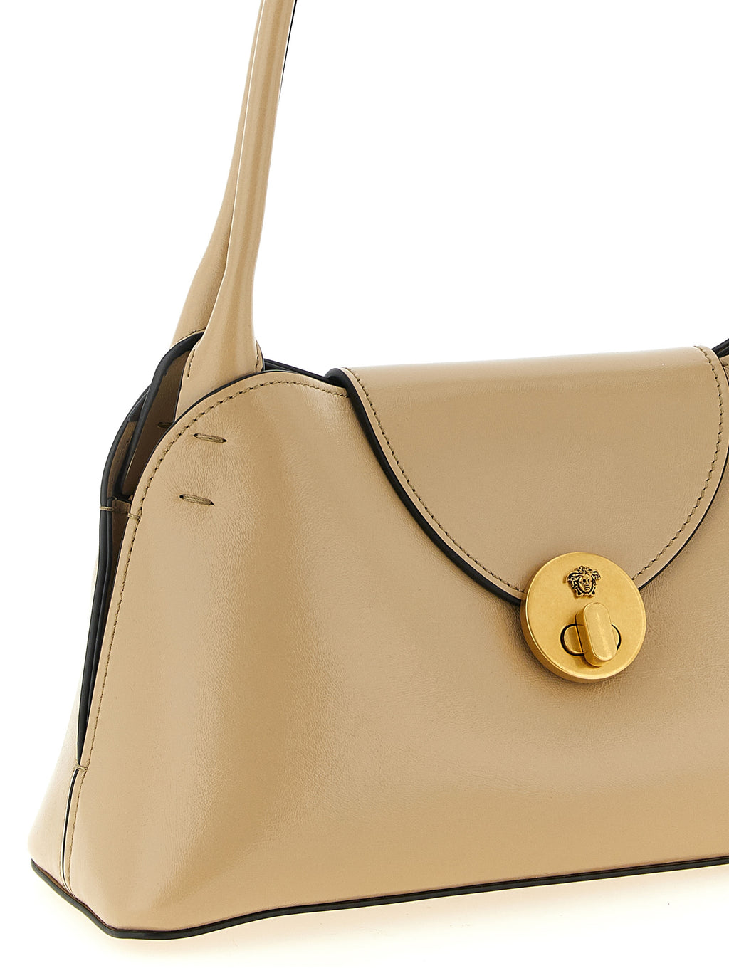 Versace Beige Calfskin Shoulder Bag