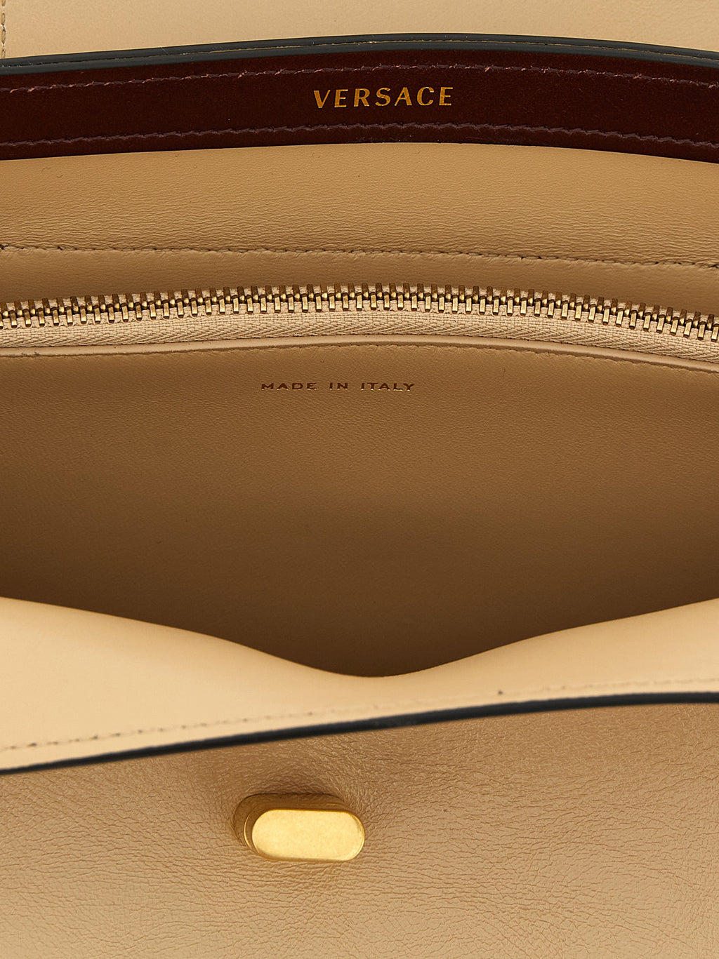 Versace Beige Calfskin Shoulder Bag