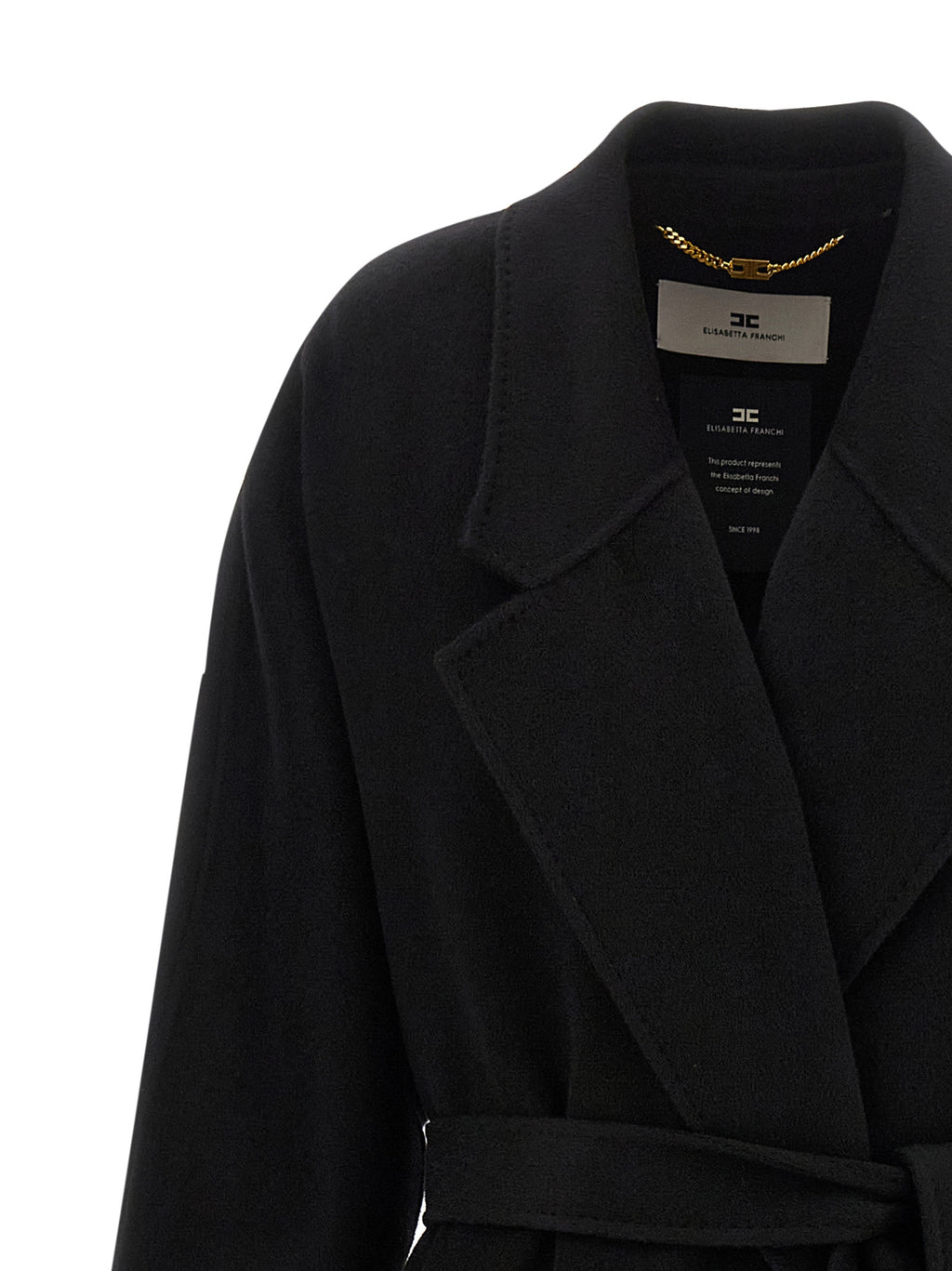 Elisabetta Franchi Black Wool Coat