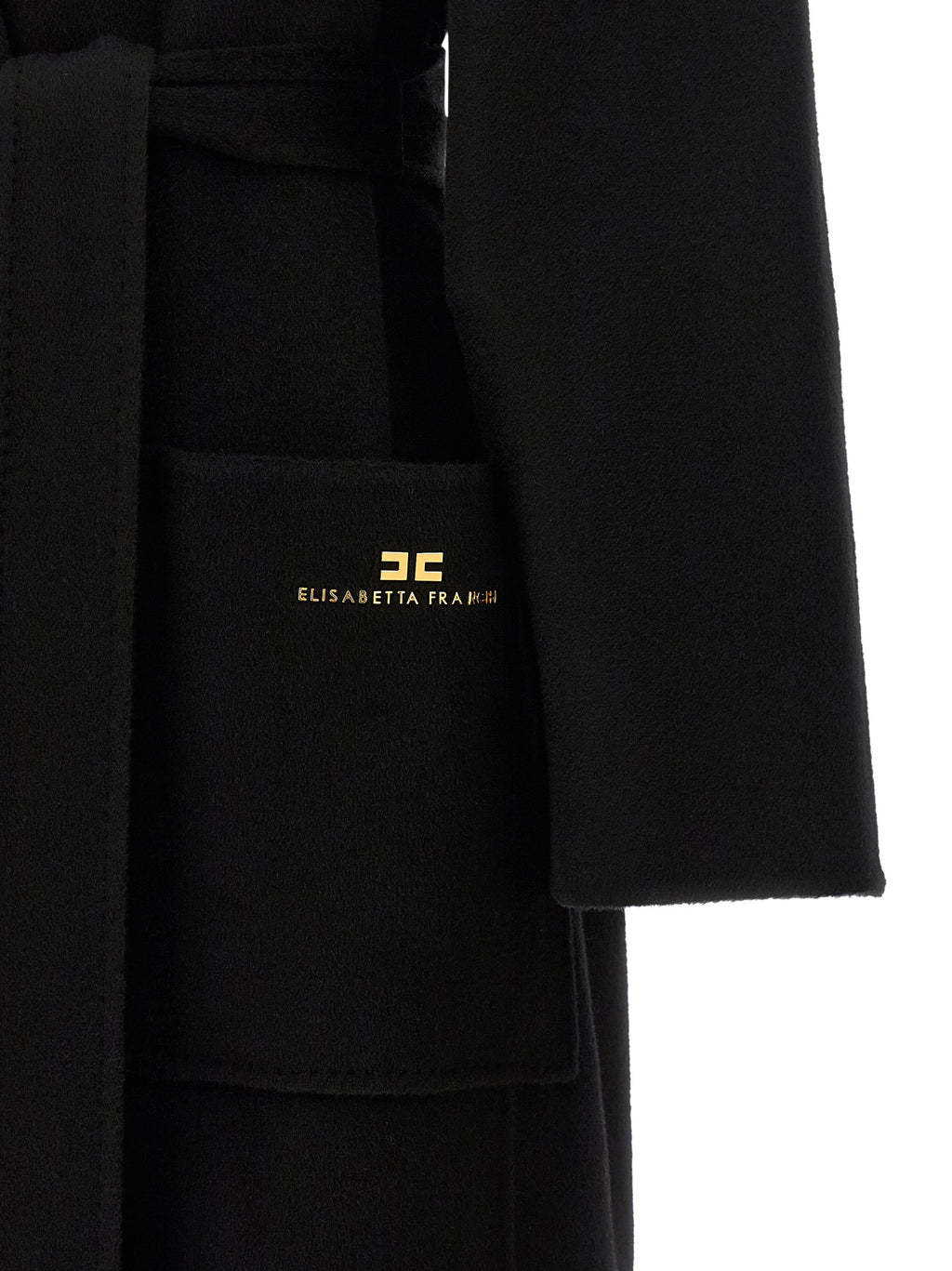 Elisabetta Franchi Black Wool Coat