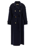 Elisabetta Franchi Blue Wool Coat