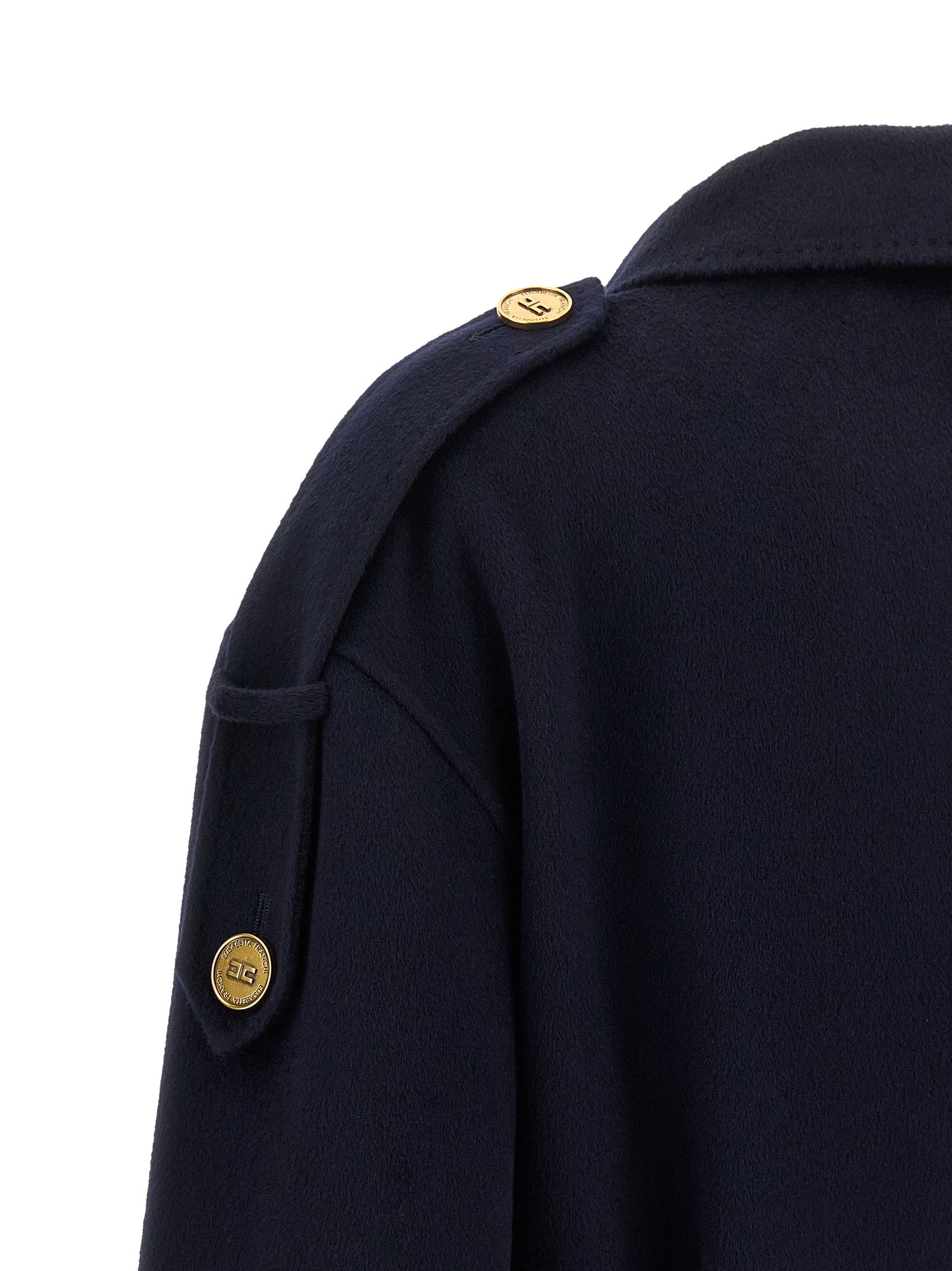 Elisabetta Franchi Blue Wool Coat