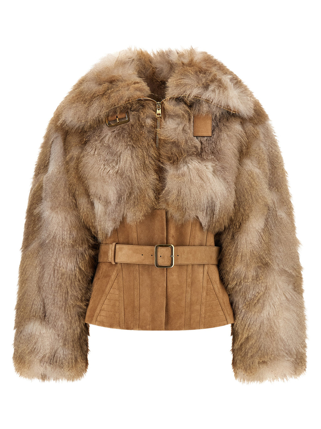 Elisabetta Franchi Brown Polyester Full-Length Jacket
