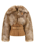 Elisabetta Franchi Brown Polyester Full-Length Jacket