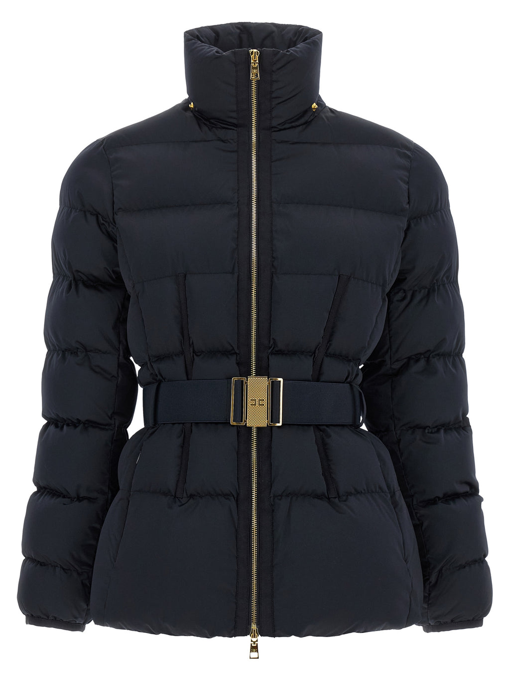 Elisabetta Franchi Black Polyester Full-Length Jacket