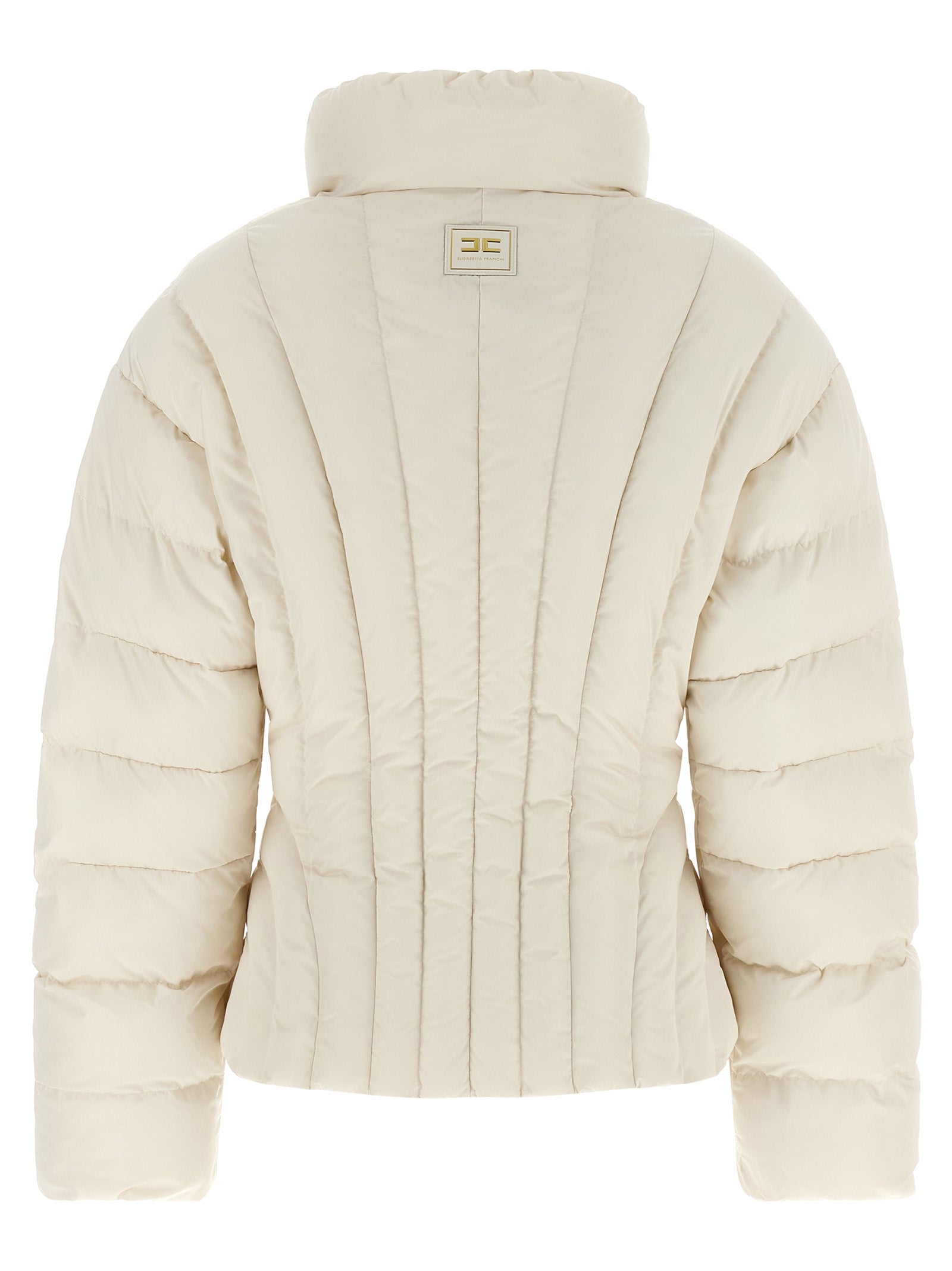 Elisabetta Franchi White Polyester Full-Length Jacket