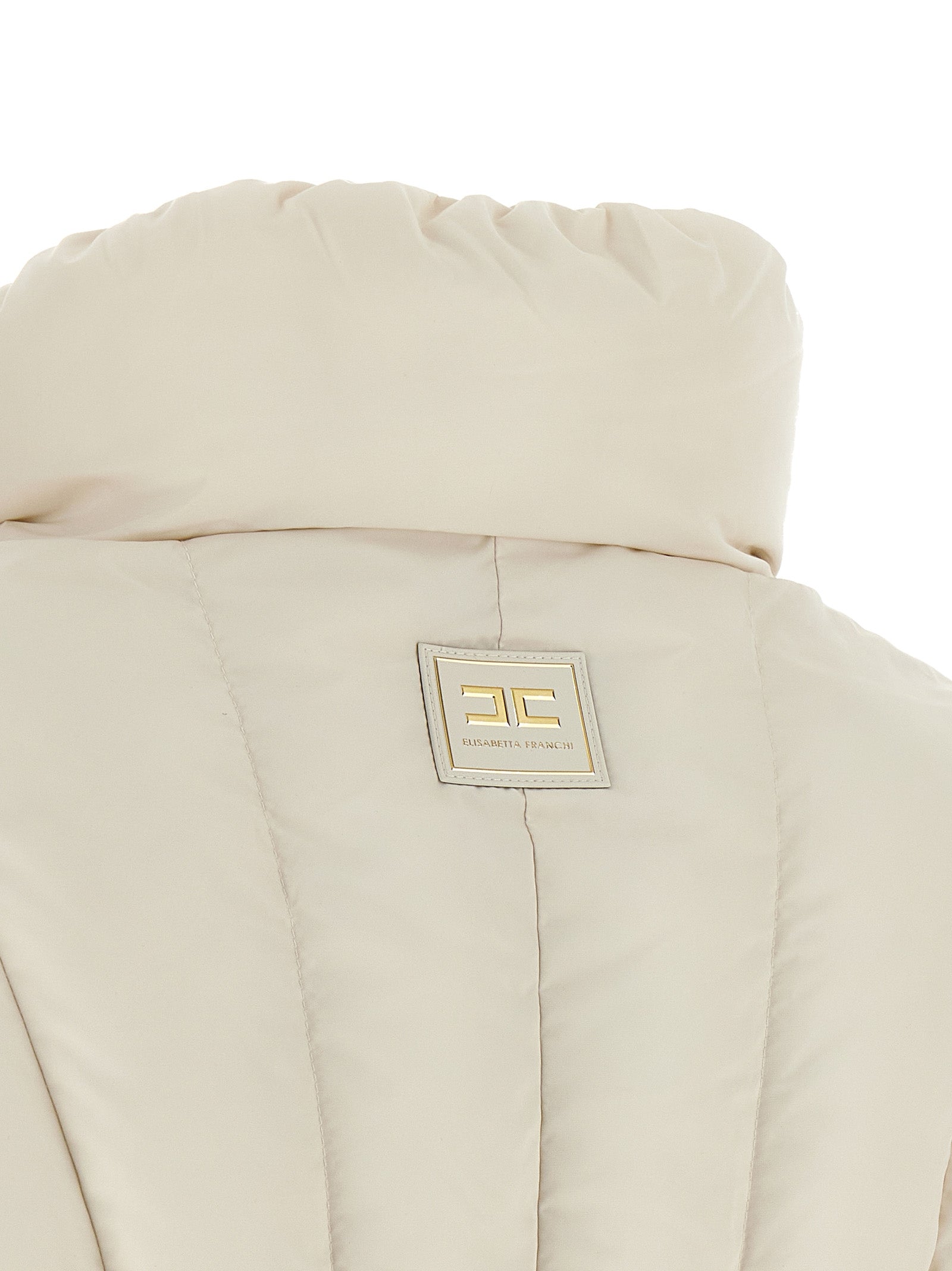 Elisabetta Franchi White Polyester Full-Length Jacket