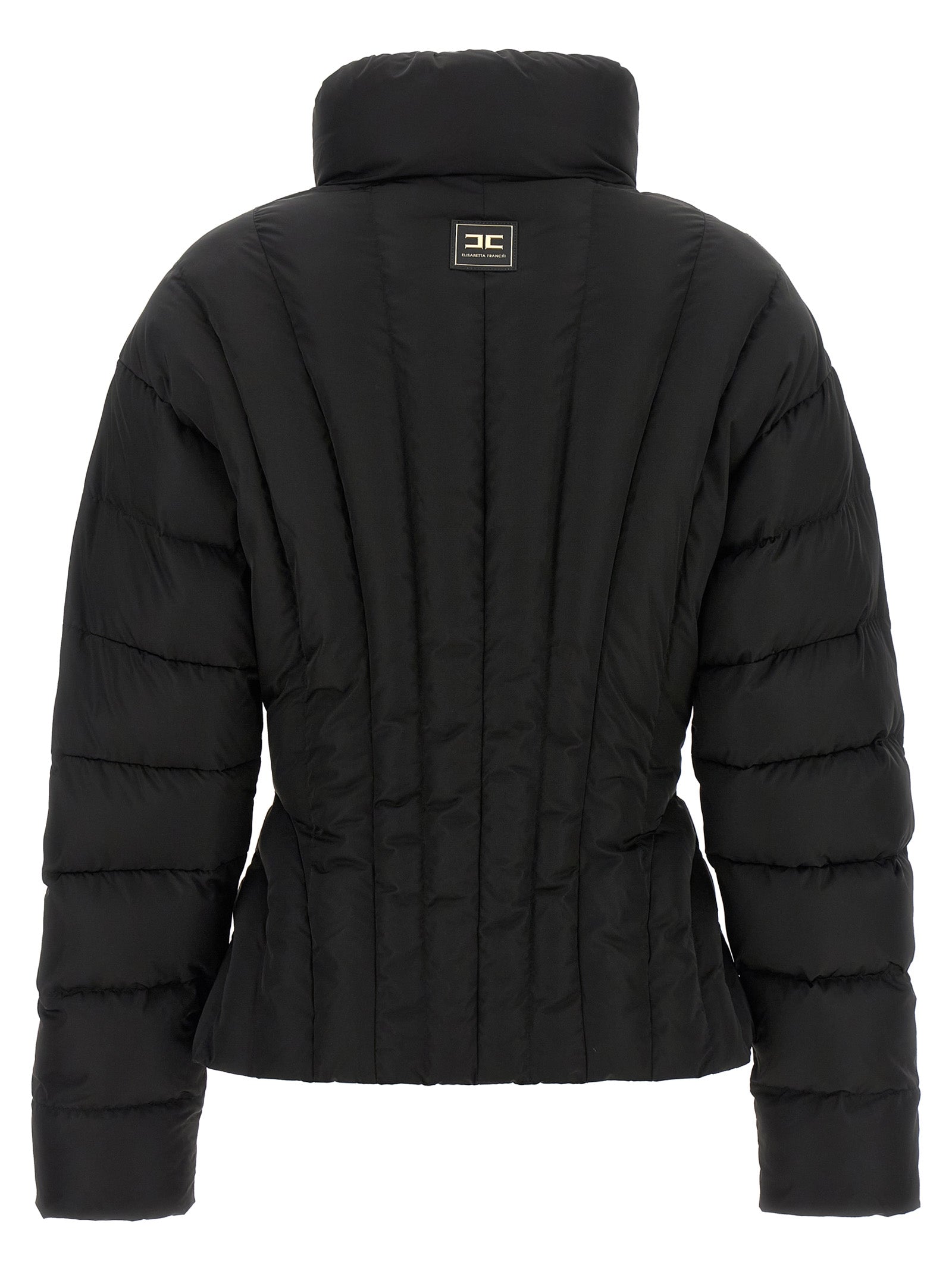 Elisabetta Franchi Black Polyester Full-Length Jacket