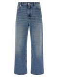 Fendi Blue Cotton Relaxed Fit Jeans