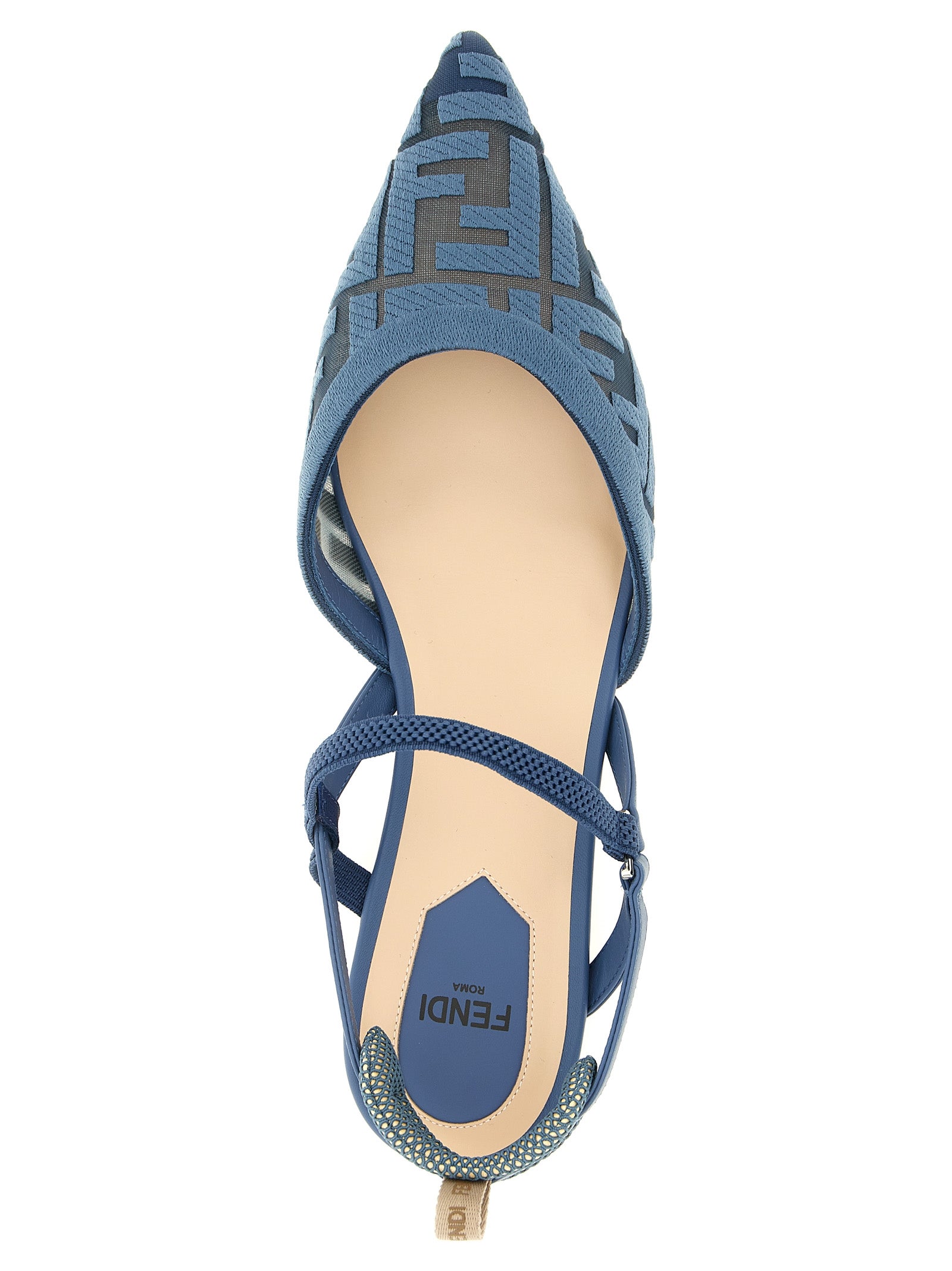 Fendi Blue Polyamide Flat Sandals