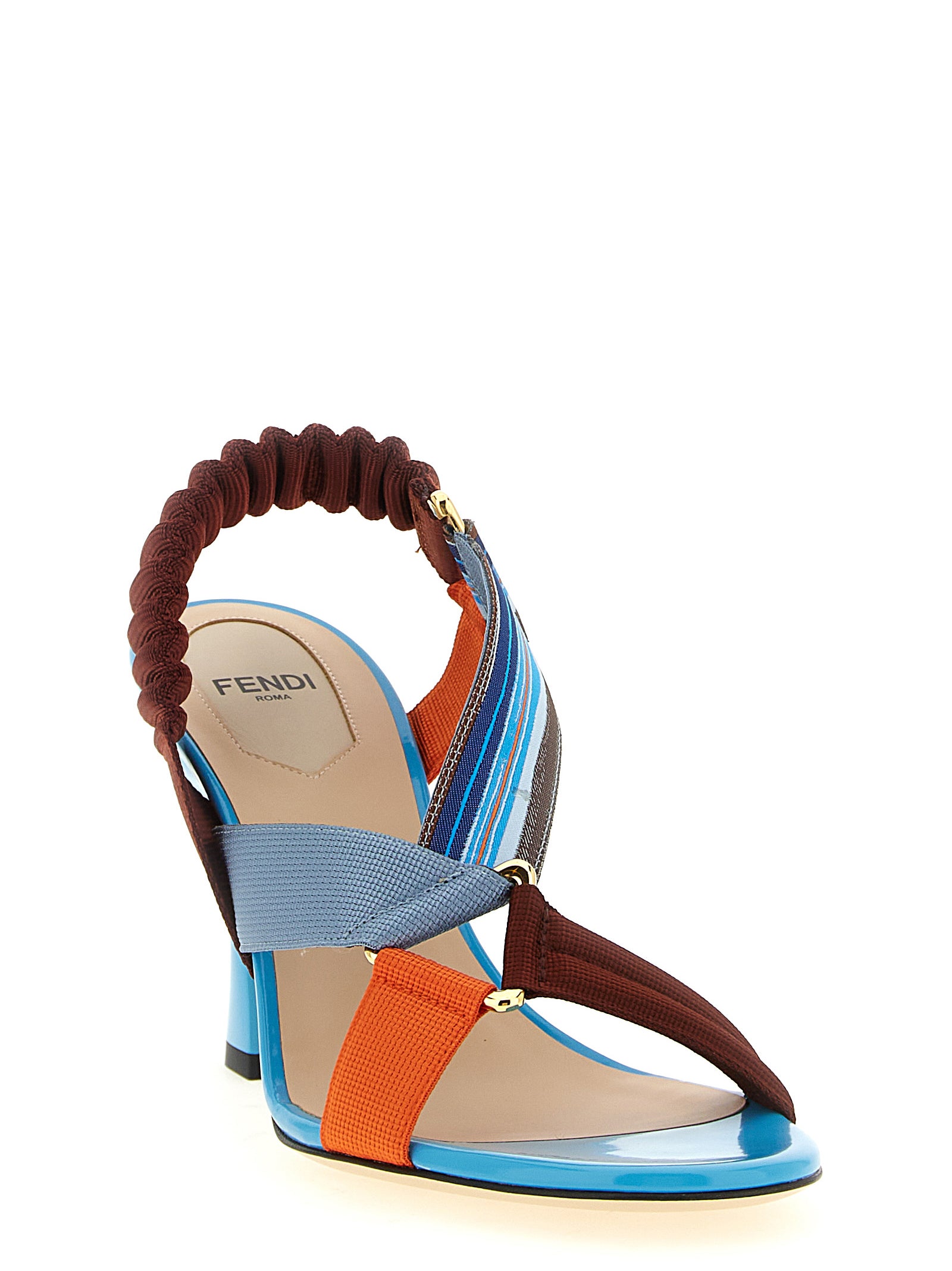 Fendi Multicolor Viscose Strap-On Sandals