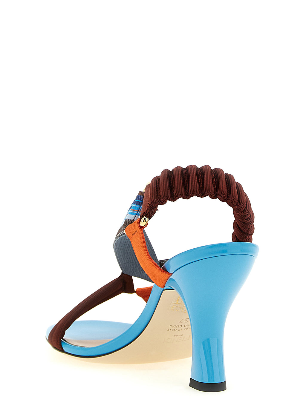 Fendi Multicolor Viscose Strap-On Sandals