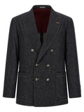 Brunello Cucinelli Blue Cotton Blazer