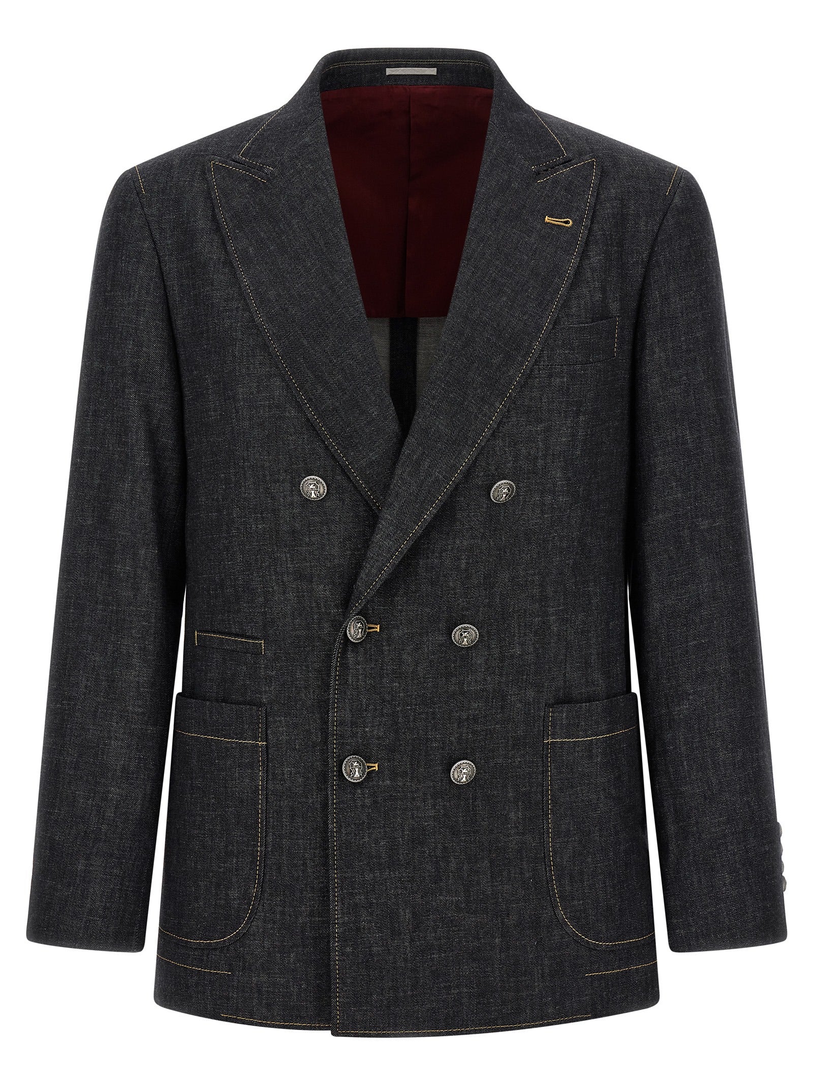 Brunello Cucinelli Blue Cotton Blazer