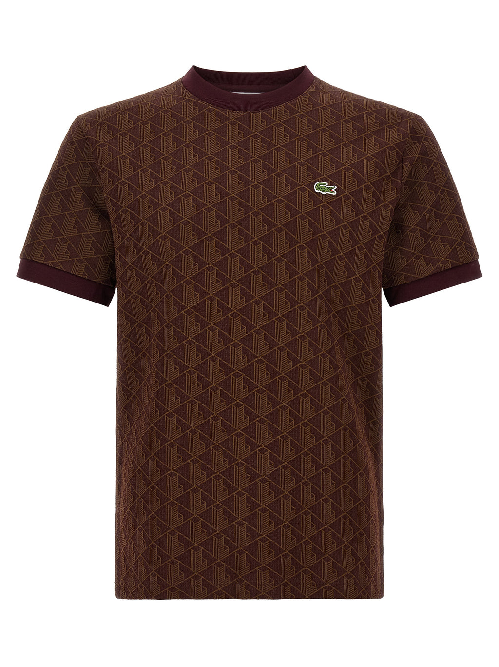 Lacoste Brown Polyester T-Shirt